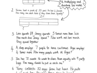 Year 3 Singapore Bar Model Word Problems