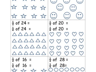 Fractions - Find half and quarter of an amount