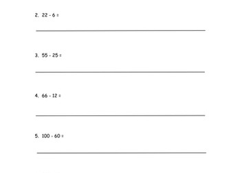 Subtraction using a number line