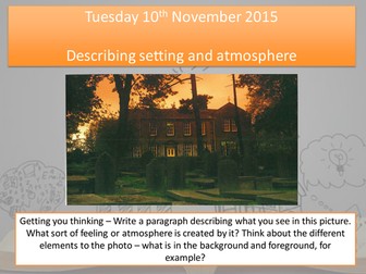 Descriptive writing: Explorations in creative reading and writing (AQA 9-1, Paper 1, Section B)