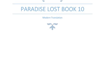Modern Translation of Paradise Lost Book 10