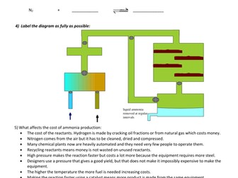 Making Ammonia worksheet