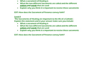 Sacraments of Healing Lesson (Anointing of the Sick and Penance)