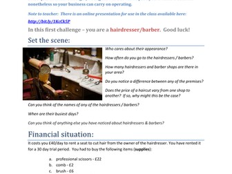Running a Business & Solving Real-life problems - Lesson 1 - Hairdressers/barbers