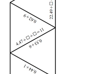 Decimals Tarsia Task - Mental addition of 2-place decimals to the next whole number
