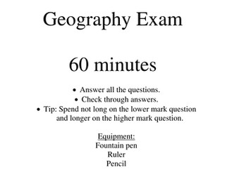 Geography Exam Package Year 7-8