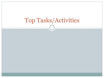 Top Tasks & Activities 