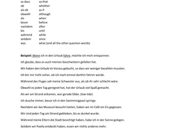 Subordinating conjunctions