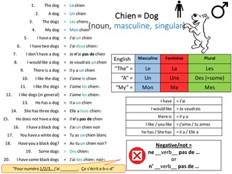 "Variation Translation" Example Acivity Template - French MFL 