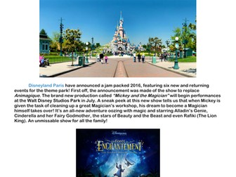 Disneyland Paris Reading Comprehension