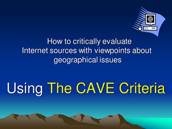 Critically evaluating Internet sources with viewpoints about geographical issues