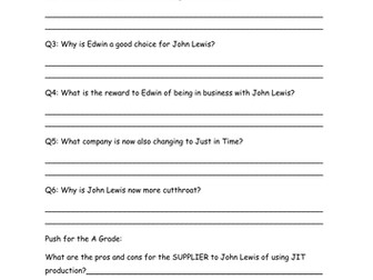 GCSE AQA Lean Production JIT and Kaizen