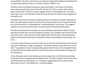 EDEXCEL  CERTIFICATE IN LITERATURE POETRY ANALYSIS