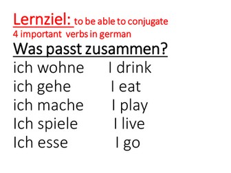 KS3 German- introduction to conjugation