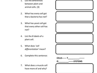 AQA B2 Revision Mini-task Sheets