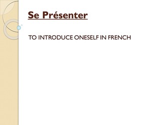 Self-Introduction in French.