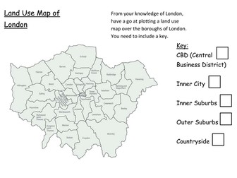 Land Use Map of London Worksheet