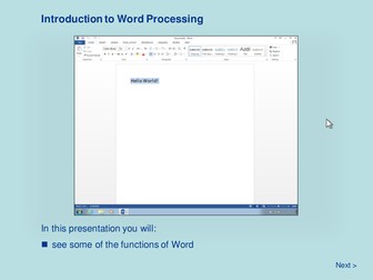 Word Processing - Introduction to Word Processing