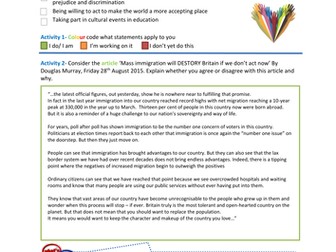 Citizenship end of unit assessment for Global citizen and Changing communities unit