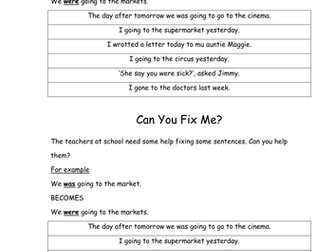 Verb Inflections Homework