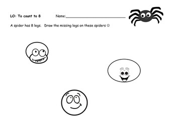 EYFS Maths Minibeast Activity - Counting within 10 (to 8) Reception, Pre-School, Nursery