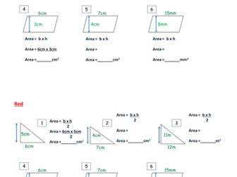 Area of Triangle & Parallelogram