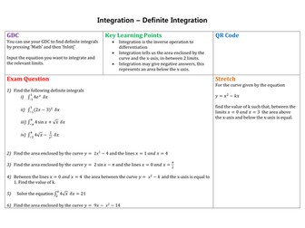 Definite Integration Extension Homework