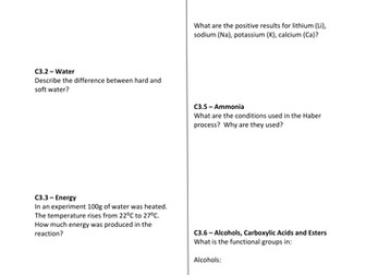 AQA C3 Mixed Revision Questions