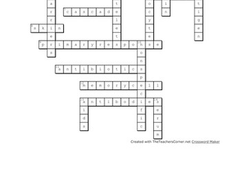 IB Biology 2016 Topic 6 Human Physiology Crossword Puzzles