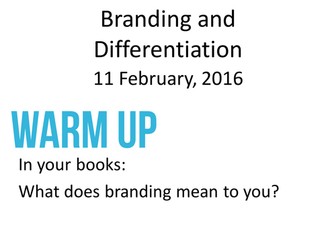 3.04 Branding & Differentiation - Edexcel GCSE Business Studies