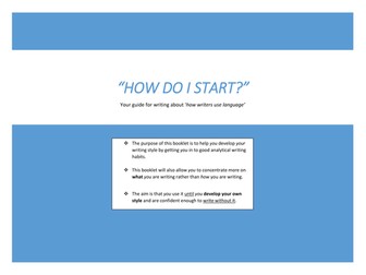 GCSE English Language Analysis Scaffold