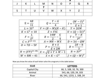 Substitution Codebreaker and Anagram Quiz