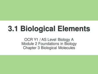 NEW OCR A Level Biology - Biological Molecules