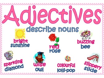 Adjectives poster with pictures