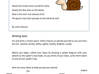 Adverb Poem powerpoint and task