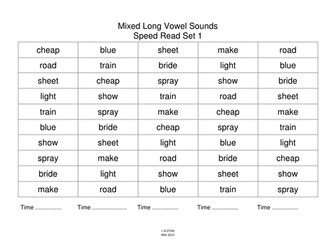 Long vowel sound worksheets