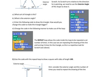 Exterior angles investigation through programming with Scratch