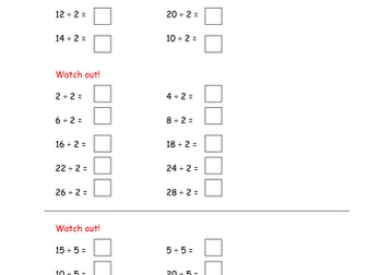 Maths Division for Year 3 