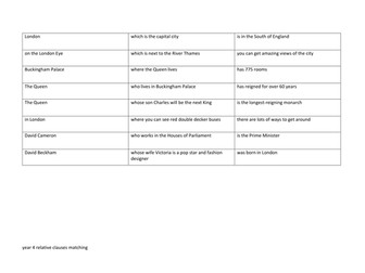 Relative clause matching