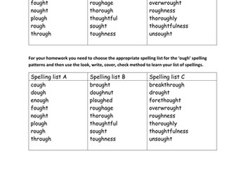 SPaG: Year 5 and 6 differentiated Spellings 