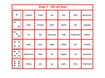Roll and Read Game - Oxford Reading Tree Stage Words 