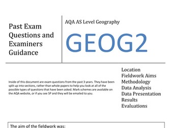 GEOG2(FIELDWORK) Exam Technique