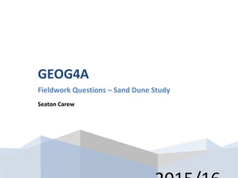 GEOG4A Fieldwork Exam Technique