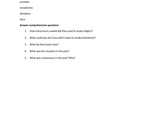 Education. The role of religion in Spanish schools (listening activity)