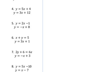 Basic simultaneous equations - substitution