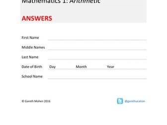KS2 New 2016 SATS-style Mathematics 1 - Arithmetic test (Year 6)