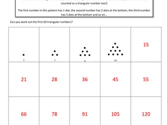 KS2 Triangular Numbers 5 Worksheets + Answers