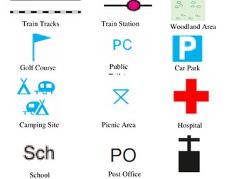KS1 Map Symbols - Simple Matching Flashcards