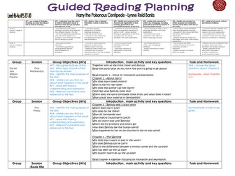 Harry The Poisonous Centipede Guided Reading Planning