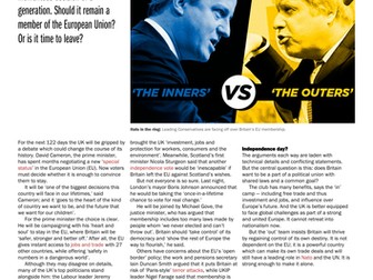 News articles for teaching: the EU Referendum